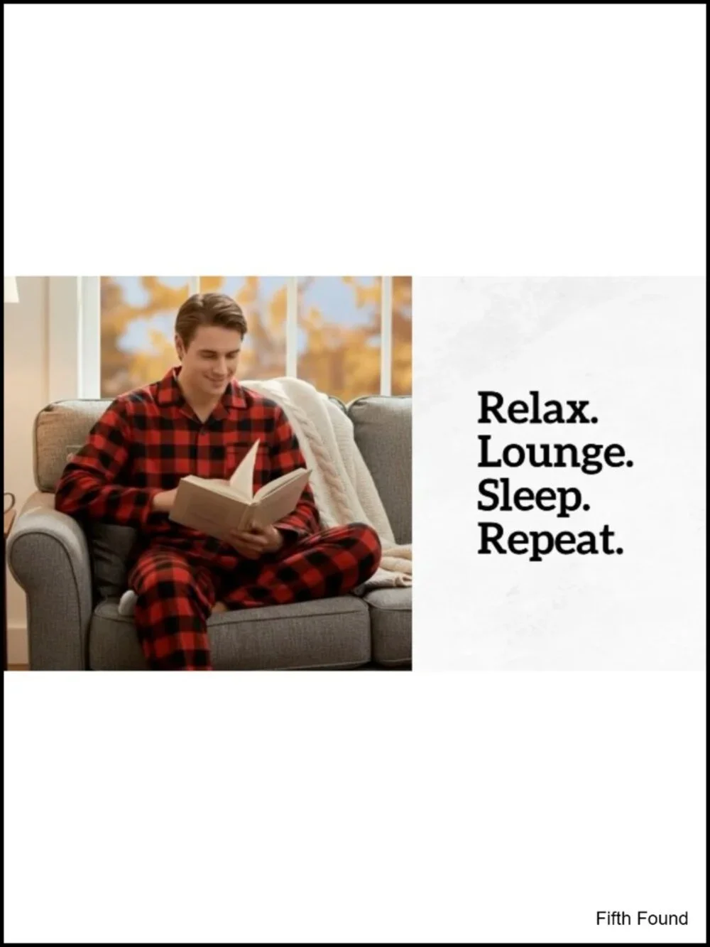 Men's Plaid Button Front Flannel Pajamas Set Long Sleeve Long Pant